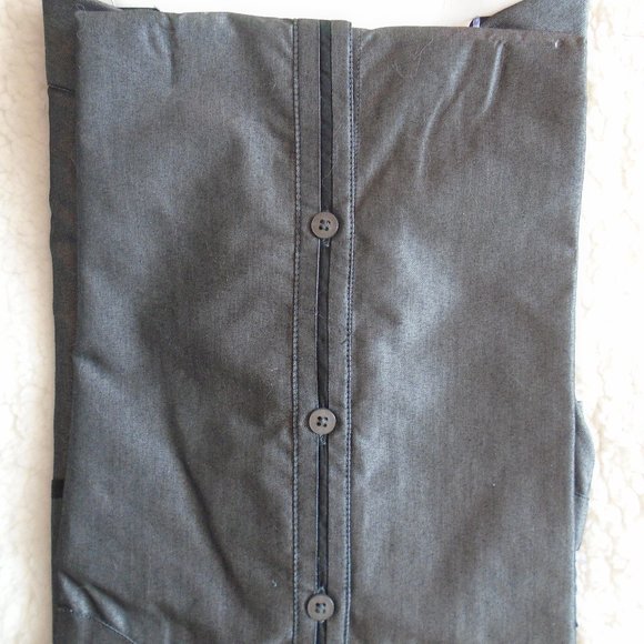 MENS STOCKHOMME EVOLUTION LONG SLEEVE DRESS SHIRT SIZE M 15 - 15 1/2 DARK GRAY - Picture 2 of 2